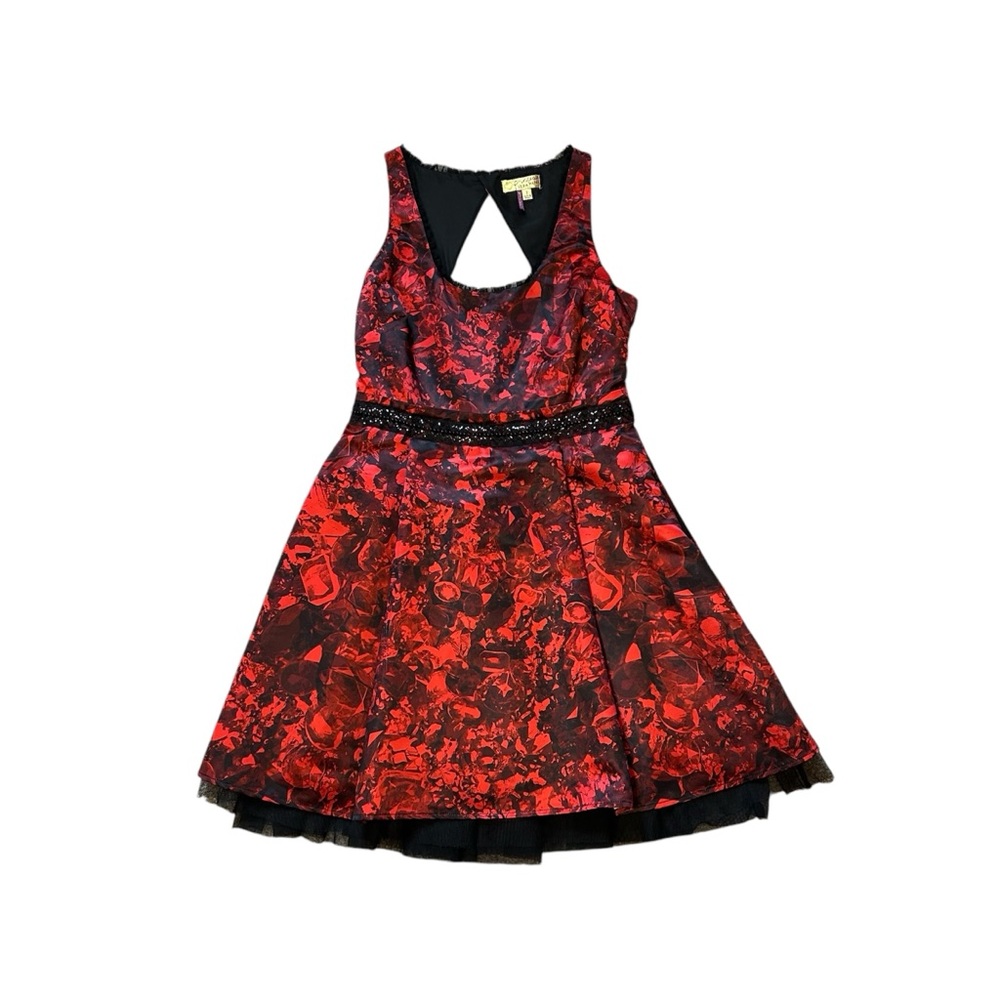 Princess Vera Wang Black/Red Satin, Special Occasion Dress, Junior sz 7